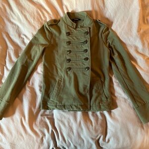 Express Cotton/Fleece Military Shacket with Pockets